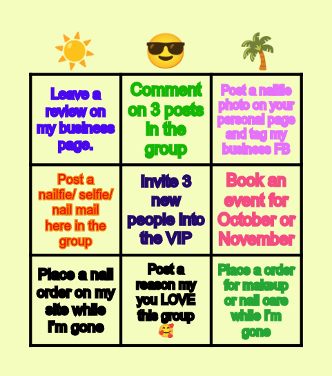 Karen’s going to CABO! Bingo Card