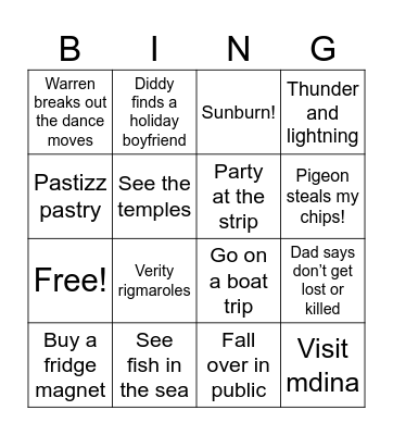 Malta Bingo Card