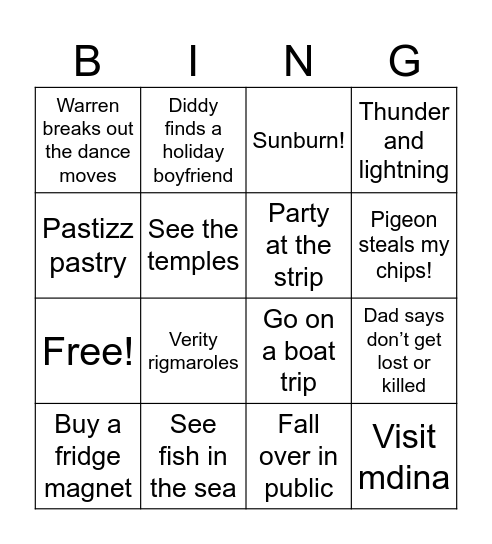 Malta Bingo Card