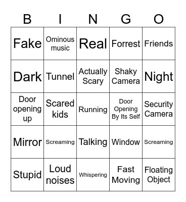 Creepy video bingo Card