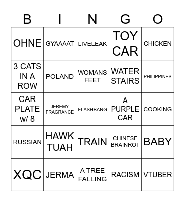 REELS Bingo Card