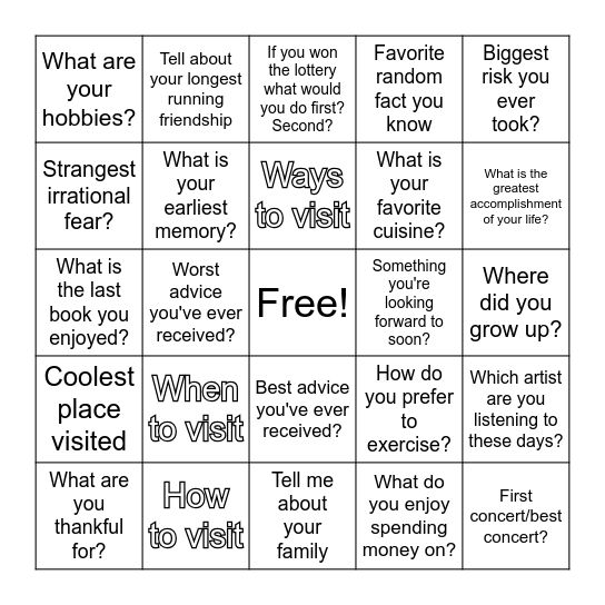 Ministerstravaganza Bingo Card