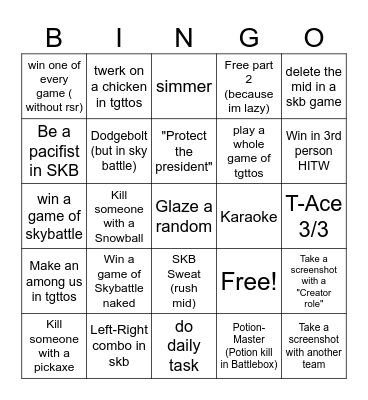 Bayer BINGO Card