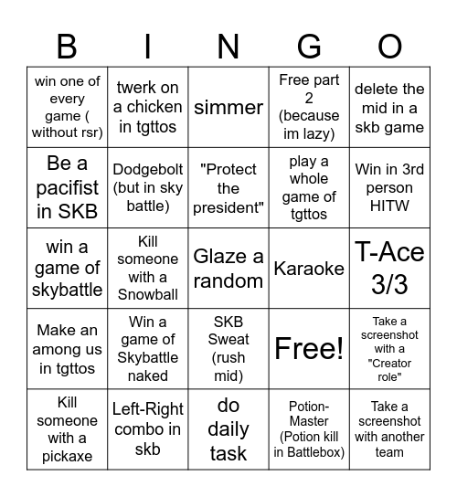 Bayer BINGO Card