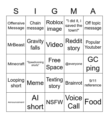 INTERNET BINGO Card