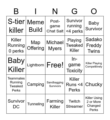 PTB SURVIVOR BINGO! Bingo Card