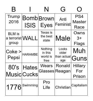 Geeky_Republican's Bingo! Bingo Card