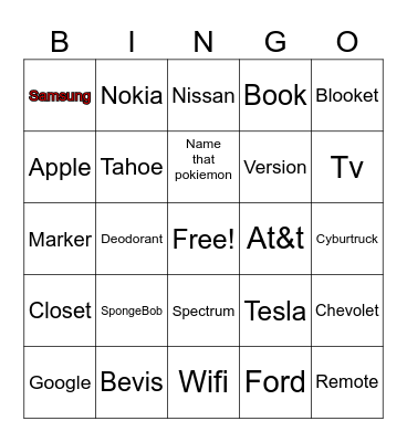 Fun Bingo Card