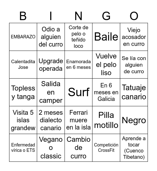 Marta muyayo Bingo Card