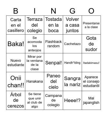 School meetup! Bingo Card