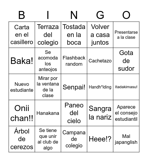 School meetup! Bingo Card