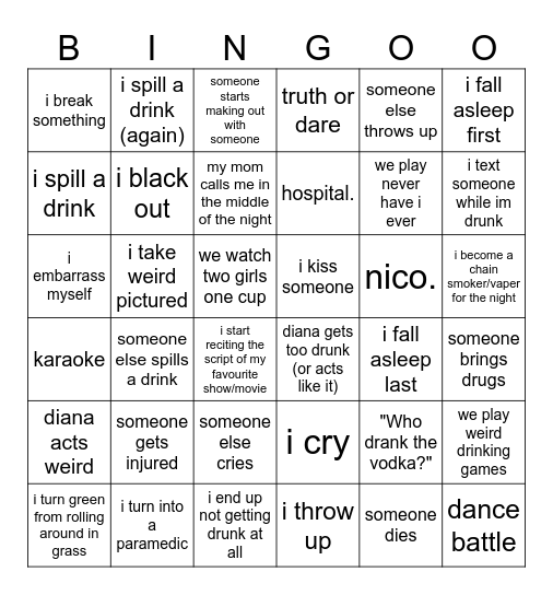 Party 28.09.2024 Bingo Card