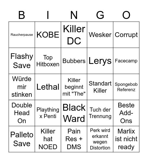 Drunk by Daylight Bingo Card