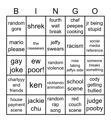 SML Bingo Card