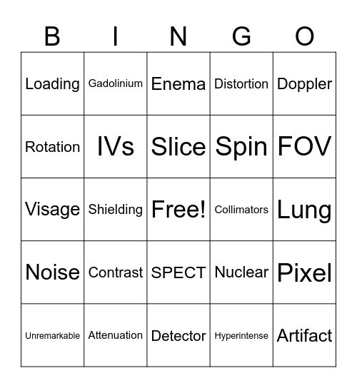 Rad Week Bingo Card