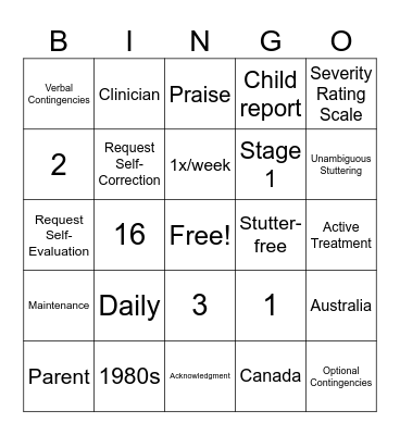 Lidcombe Program Bingo Card
