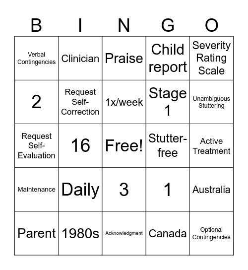 Lidcombe Program Bingo Card