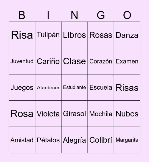 Noche de Primavera Bingo Card