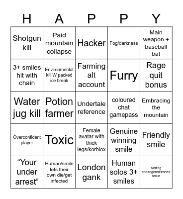Infectious smile bingo 2.0 Bingo Card