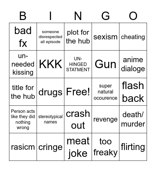 Tommorow's teachings bingo Card