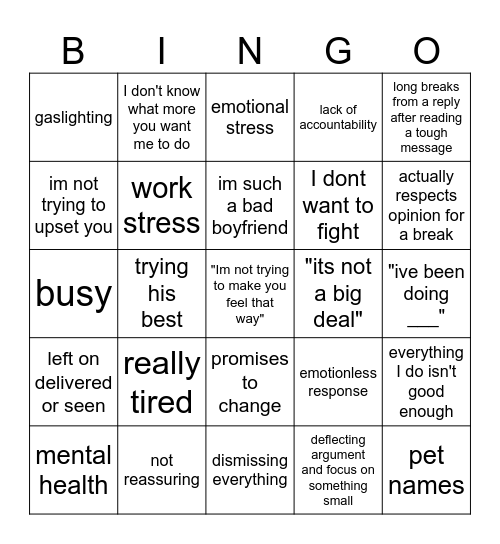 TJ Bingo Card