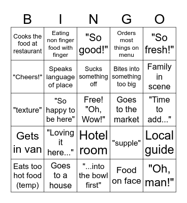 Mark Wiens Bingo Card