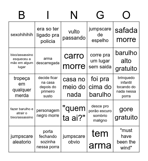 GIP Binco Terror Bingo Card