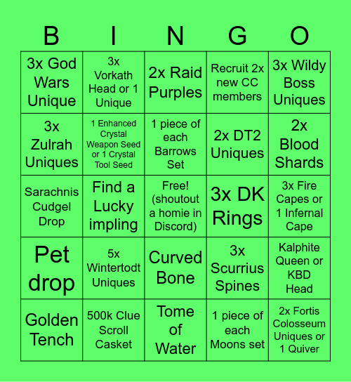 #trees Bingo Card