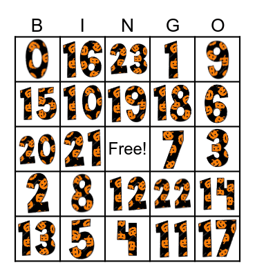 Halloween Bingo Card