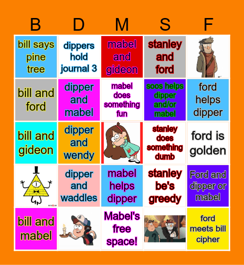 Gravity falls BINGO Card