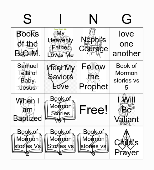 Primary Program Bingo Card