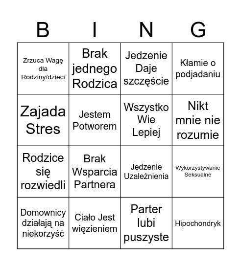 Historie Wielkiej Wagi Bingo Card