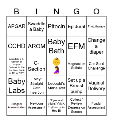 NURS-453L Bingo Card