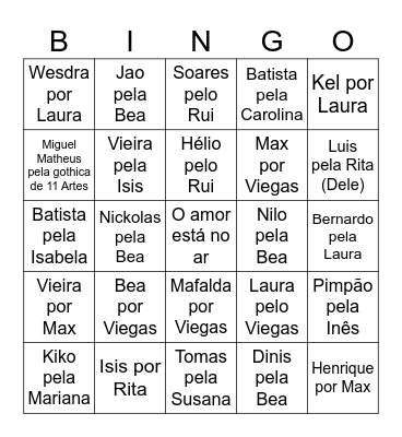 Viegas Love Discover Bingo Card