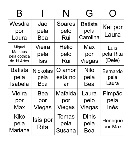 Viegas Love Discover Bingo Card