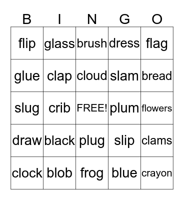 Phonics #5 Bingo Card