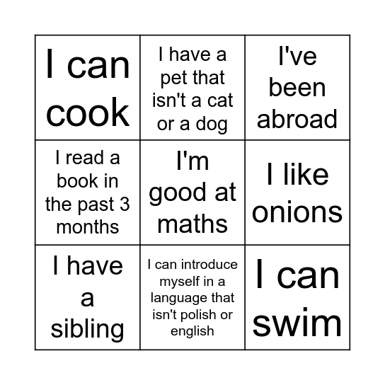 BINGO NAME-O Bingo Card