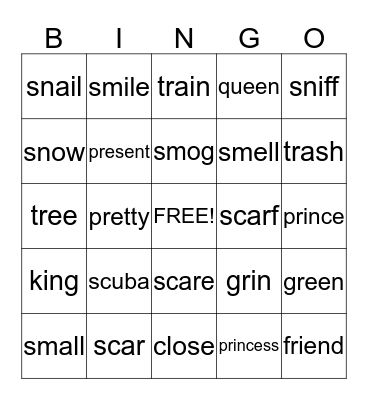 Phonics #6 Bingo Card