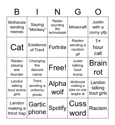 GC BINGO Card