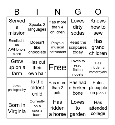 Fall into Friendship Bingo Card