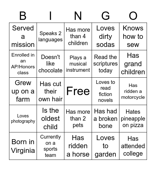Fall into Friendship Bingo Card