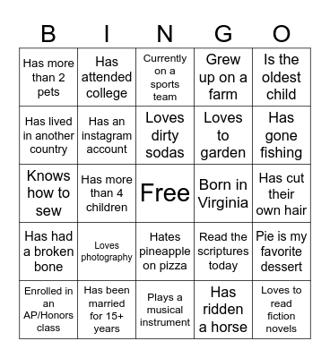 Fall into Friendship Bingo Card