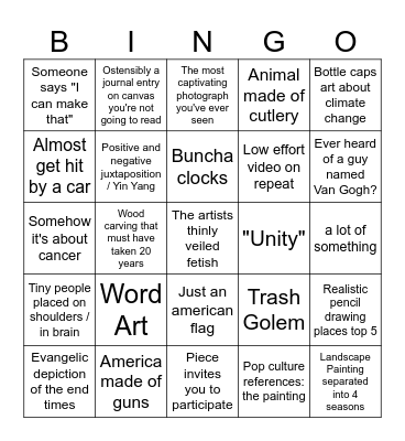 Artprize Bingo Card