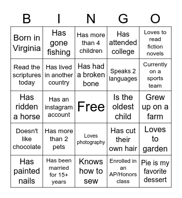 Fall into Friendship Bingo Card