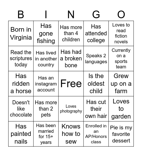Fall into Friendship Bingo Card