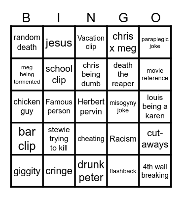 fg Bingo Card