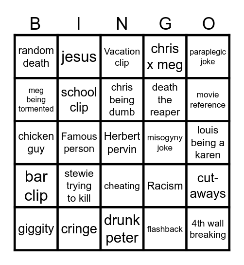 fg Bingo Card