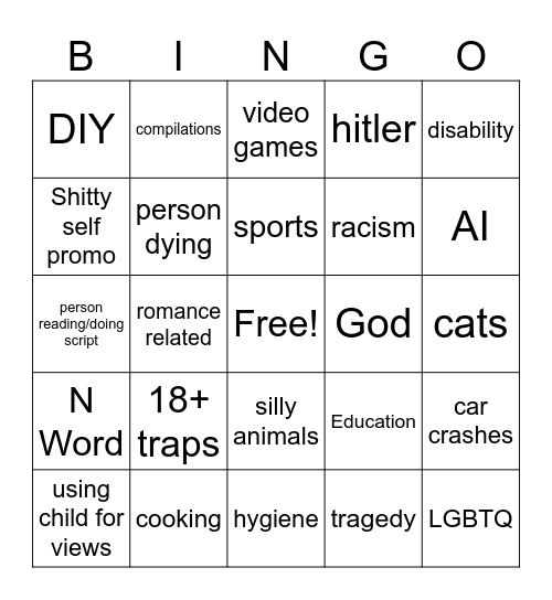 reels bingo Card