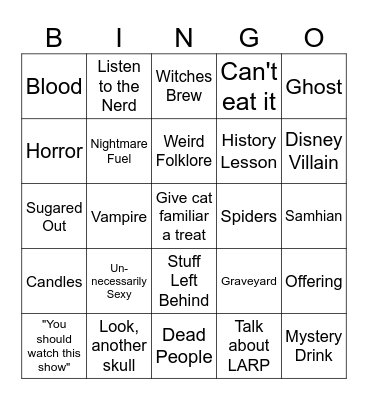 Spooky Season Bingo Card