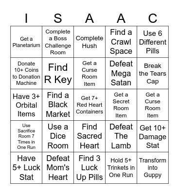 ISAAC BINGO (ai) Bingo Card